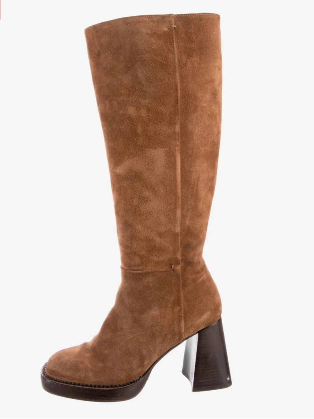 Sézane Suede Platform Knee-High Boots